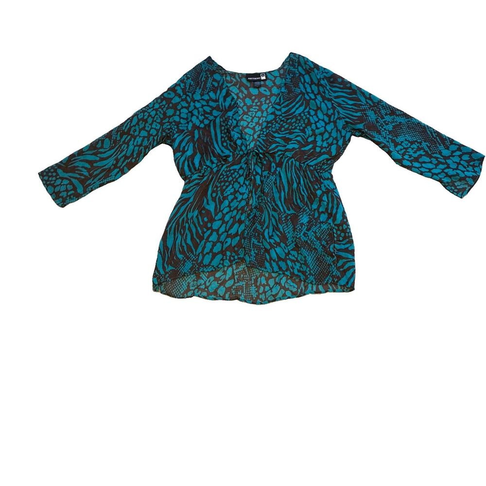 Women’s Open Front Cardigan Style Tropical Print Swimsuit Cover Up Size 1 X